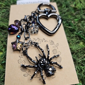 Rhinestone Spider or Rainbow Starfish Bag Charm Keychain Bild 4