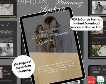 Wedding Planner System Printable PDF | DIY Bridal Budget Binder | Timeline, Checklist, Guest List + Vendor Scripts
