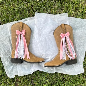 Pink Boot Bows, Western Cowgirl Accessory, College GameDay Bows, Concert Boot Bows