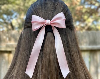 Lazo para el pelo rosa claro, accesorio para el pelo, cintas para el pelo