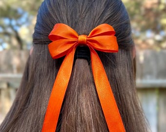 Lazo naranja para el pelo, accesorio para el pelo, cintas para el pelo