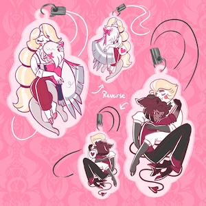 Chaggie und RadioApple PhoneCharm (Hazbin Hotel)