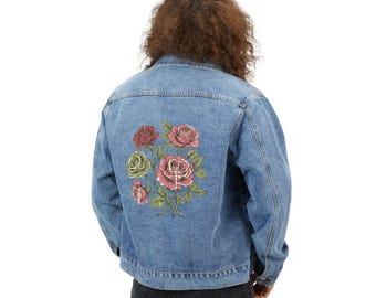 Floral Men's Denim Jacket: Vintage Style Outerwear