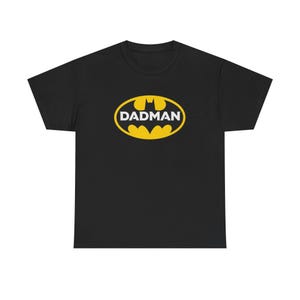 Zabawna koszulka z nadrukiem Batman Dad, Unisex Heavy Cotton Tee na Dzień Ojca, prezent dla superbohatera, humor taty, odzież codzienna, Geek Pride