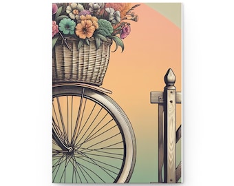 Floral Bicycle Hardcover Journal: Vintage Style Writing Diary