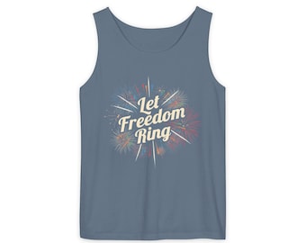Patriotic Tank Top: Comfort Colors Unisex 4th of July Tee