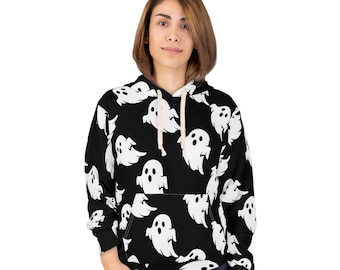 Spooky Ghost Hoodie: Unisex Halloween Pullover, Cozy Fall Fashion