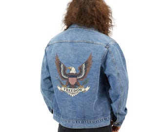 Denimjack Eagle: patriottische bovenkleding in vintagestijl