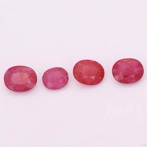 Bangkok Thailand Ruby Gemstone , Loose Natural Ruby Stones , Oval Faceted Red Rubies , DIY Jewelry Supplies, July Birthstone, Ruby collector