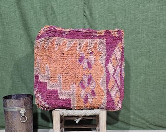 Purple Pouf, Handmade Berber Pouf, Ottoman Pouf, Moroccan Pouf, Moroccan Poufs, Boho Floor Cushion, Authentic Wool Pouf, Authentic Pouf.