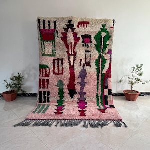 MOROCCAN RUG - Moroccan Berber Rug -Kitchen Rug- Large Custom Rug-Gorgeous Beni Ourain Rug -Custom Moroccan Rug- Tribal Berber Rug