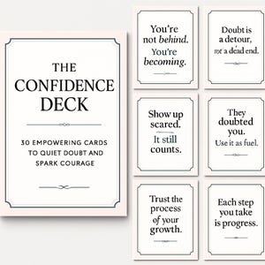 La Baraja de la Confianza - 30 Tarjetas Imprimibles de Afirmaciones para Mujeres ~ Amor Propio, Mentalidad, Motivación Diaria