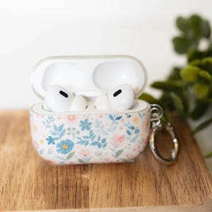 Floral Crush Airpod Case for AirPods Pro 2, Cute Aesthetic Cover, Protective Apple AirPods Case with Keychain, Glossy, Floral Airpod Case