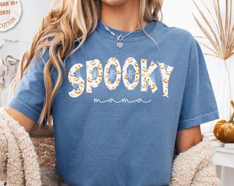 Spooky Mama Comfort Colors Shirt: Halloween Mom Tee