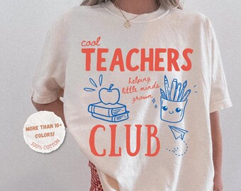 Cool Teachers Club Comfort Colors® Shirt Retro Teacher Graphic Tee Cute Doodle Teacher Shirt Back To School Gift Inspirational Teacher Tee