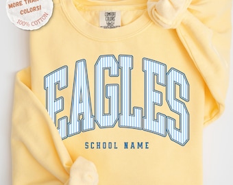 Comfort Colors® Custom Mascot Sweatshirt, School Spirit Sweatshirt, Personalized School Mascot Sweatshirt, Team Mascot Game Day Sweatshirt