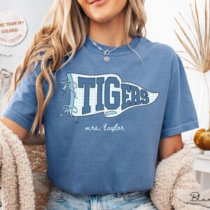 Comfort Colors® Custom School Mascot Shirt, School Spirit Teacher Team Shirt Back To School Gift, Sports Team Mascot Shirt, Girly Mascot Tee image 3