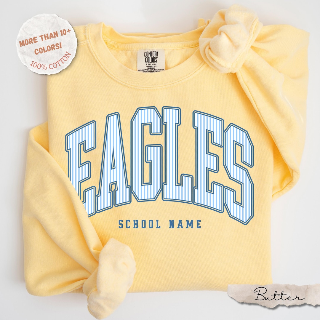 Comfort Colors® Custom Mascot Sweatshirt, School Spirit Sweatshirt, Personalized School Ma