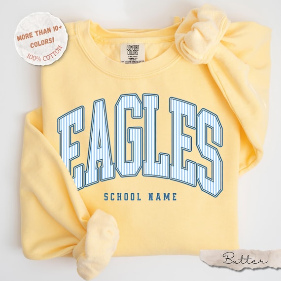 Comfort Colors® Custom Mascot Sweatshirt, School Spirit Sweatshirt, Personalized School Mascot Sweatshirt, Team Mascot Game Day Sweatshirt