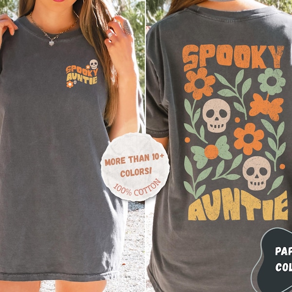 Camiseta Tía Espeluznante Comfort Colors®, Camiseta de Tía de Halloween, Regalo de Temporada Espeluznante para Tía Primeriza, Camiseta Tía Espeluznante, Regalo para Tía, Regalos para Tía