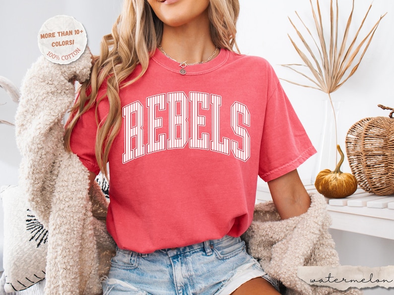 Comfort Colors® Custom Mascot Shirt, School Spirit Tee, Custom Game Day Shirt, Back To School Gift, School Logo Tee Gift, Team Mascot Shirt image 13