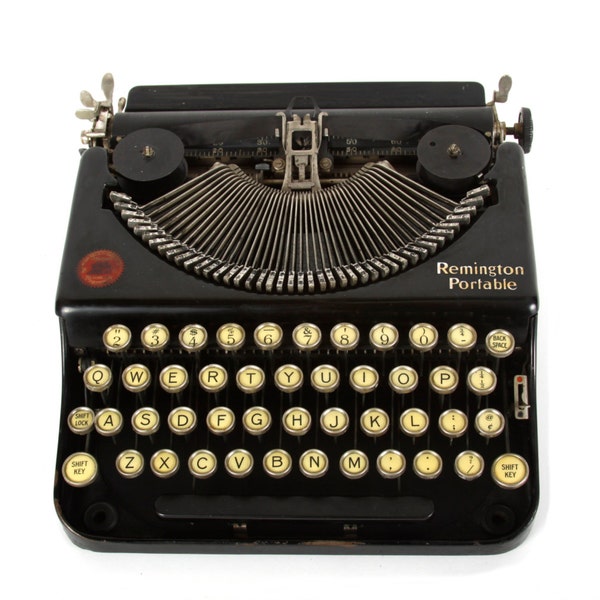 Remington Portable No. 2 Typewriter - Antique - Vintage - Manual - Pop Up - 1920's - Black