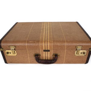 Vintage Striped Sky-Lite Suitcase by Crown