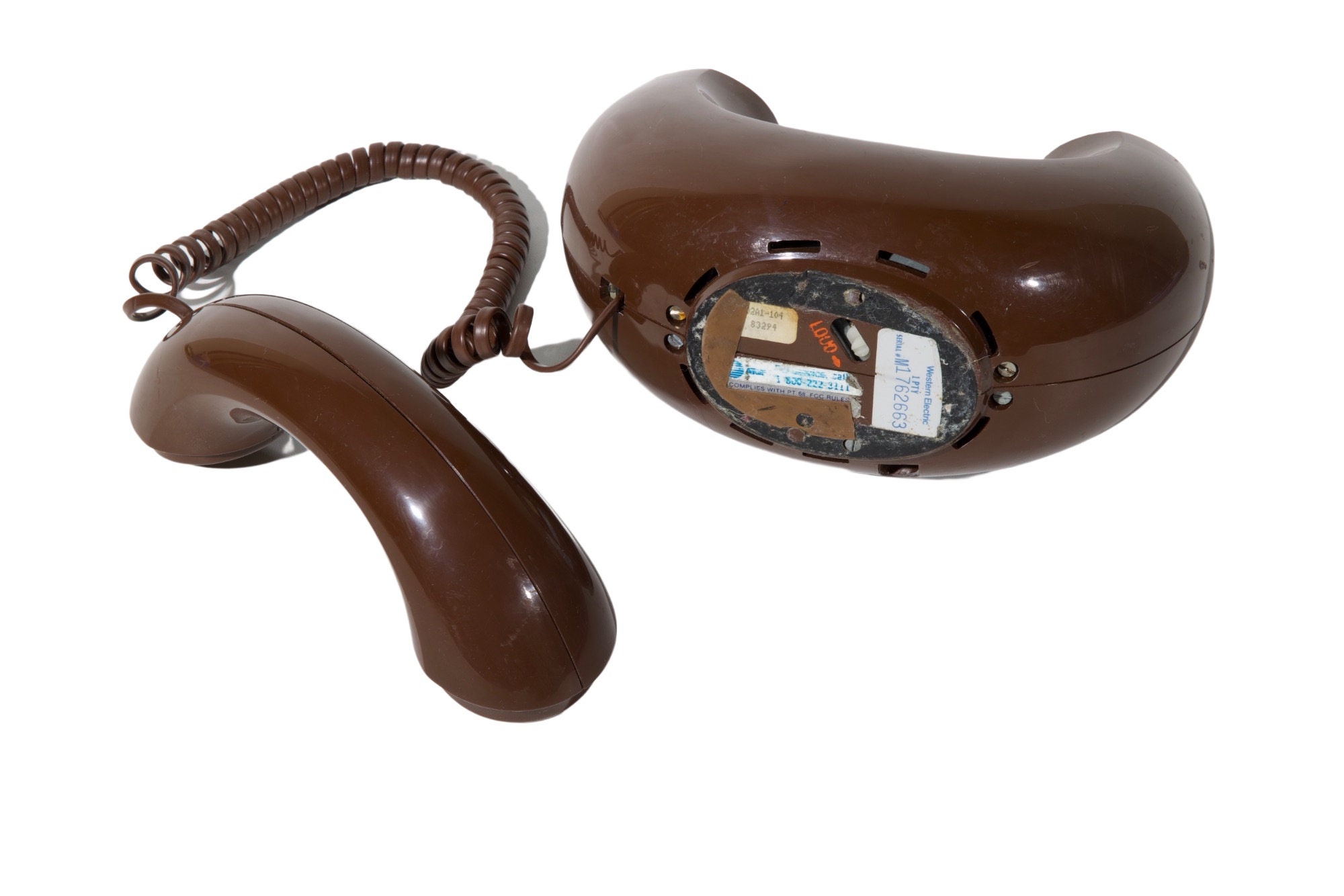 Vintage Western Electric-Sculptura Donut-Rotary Dial Telephone-Brown-Exc.  Cond.