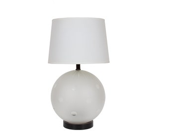 Mid Century Glass Ball Lamp with Polkadots