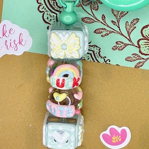 Hand Painted Beaded Badge Reel
