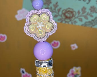 Flower Charm Beaded Pen