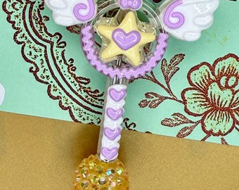 Star Wand Beaded Badge Reel