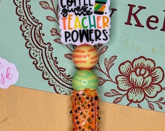 Coffee Teacher Beaded Pen