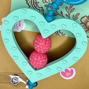 Heart Beaded Badge Reel