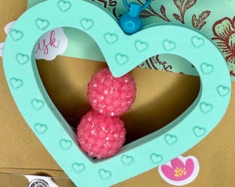 Heart Beaded Badge Reel