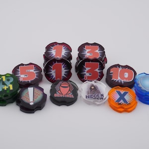 34 Premium Double Sided Damage and Full Color Status Tokens Compatible with Star Wars: Unlimited | UV Printed Acrylic | Great Gamer Gifts