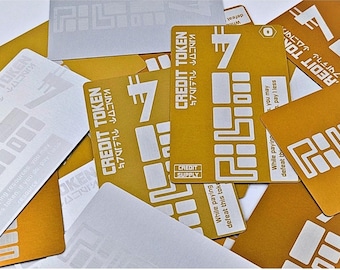 Metallic Credit Tokens | Double-Sided Aluminum Proxy Cards for Trading Card or Roleplaying Games