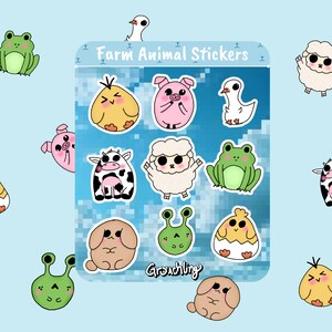 Farm Animal Sticker Sheet, Planner Stickers, farm stickers, animal Stickers, Scrapbooking, Laptop Decals, Cute Stationery