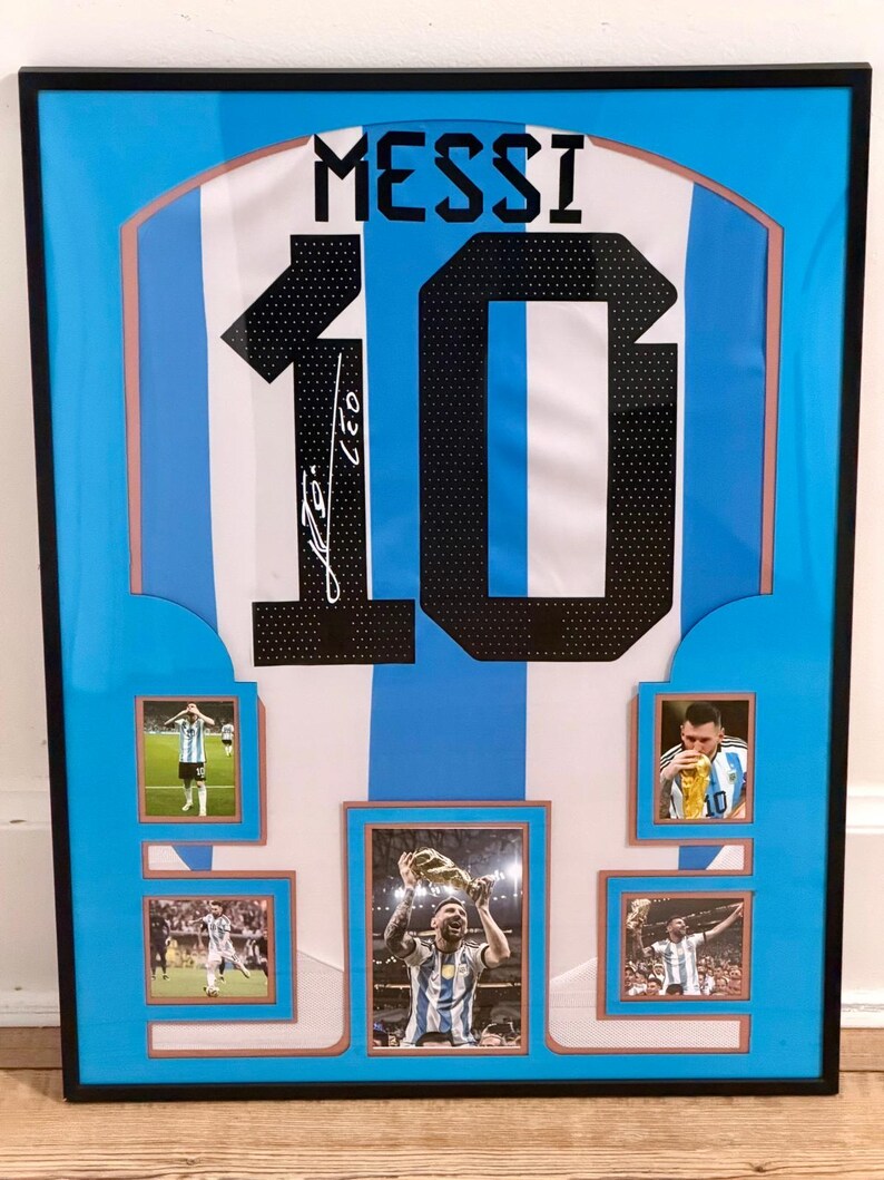 Lionel Messi Jersey Framed With PRINTED Autograph (not Hand Signed) - Etsy