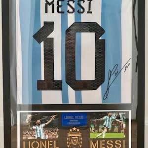 Lionel Messi Qatar 2022 Jersey Framed with PRINTED autograph (not hand signed)