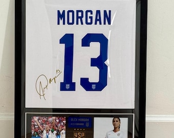 Alex Morgan’s Jersey Framed with PRINTED autograph (not hand signed)