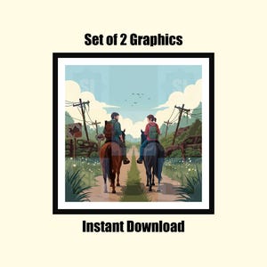 Joel and Ellie - Set of 2 Digital Files | The Last of Us | Downloadable Artwork | Perfect for Posters