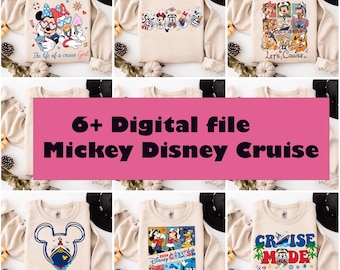 6+ Mickey and Friends Cruise PNG Bundle, Disney Cruise 2026 Family Vacation Shirts, Cruise Mode Digital Download