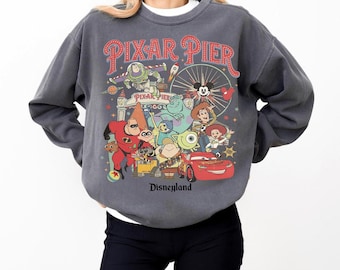 Vintage Pixar Pier Disneyland PNG, Disneyland Pixar Fest 2024 png,Meet me at Pixar Pier Disney Pixar Characters, Pixar Family Disneyland