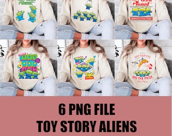 Toy Story Aliens PNG Bundle, Pizza Planet Alien PNG, Cute Little Green Men Toy Story PNG, Disney Alien Shirt Design Sublimation