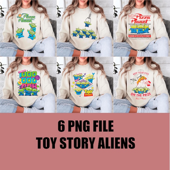 Toy Story Aliens PNG Bundle, Pizza Planet Alien PNG, Cute Little Green Men Toy Story PNG, Disney Alien Shirt Design Sublimation