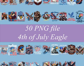 50 4th of July Eagle PNG Bundle - Honk for Freedom Patriotic 4th of July Collection