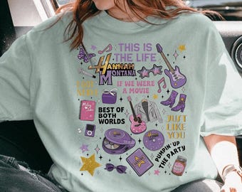 Hannah Montana 20 Year Celebration PNG, Disney Channel Star PNG, Magic Kingdom Disneyland Family Trip Shirt