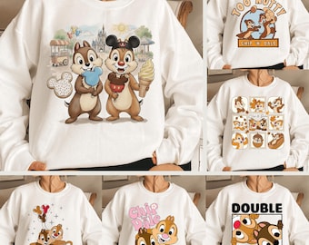 6 Cute Chipmunk PNG Bundle, Funny Squirrel Friends PNG, Cartoon Duo PNG, Double Trouble Quote, Cute png for shirt
