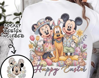 Custom Name Disney Easter PNG 2026, Mickey Friends Bunny Ears png, Disney Easter Disneyland png, Easter Disney Family Easter